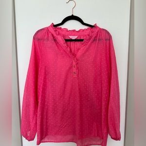 Pink Lilly Pulitzer Long Sleeve Blouse - Size Medium